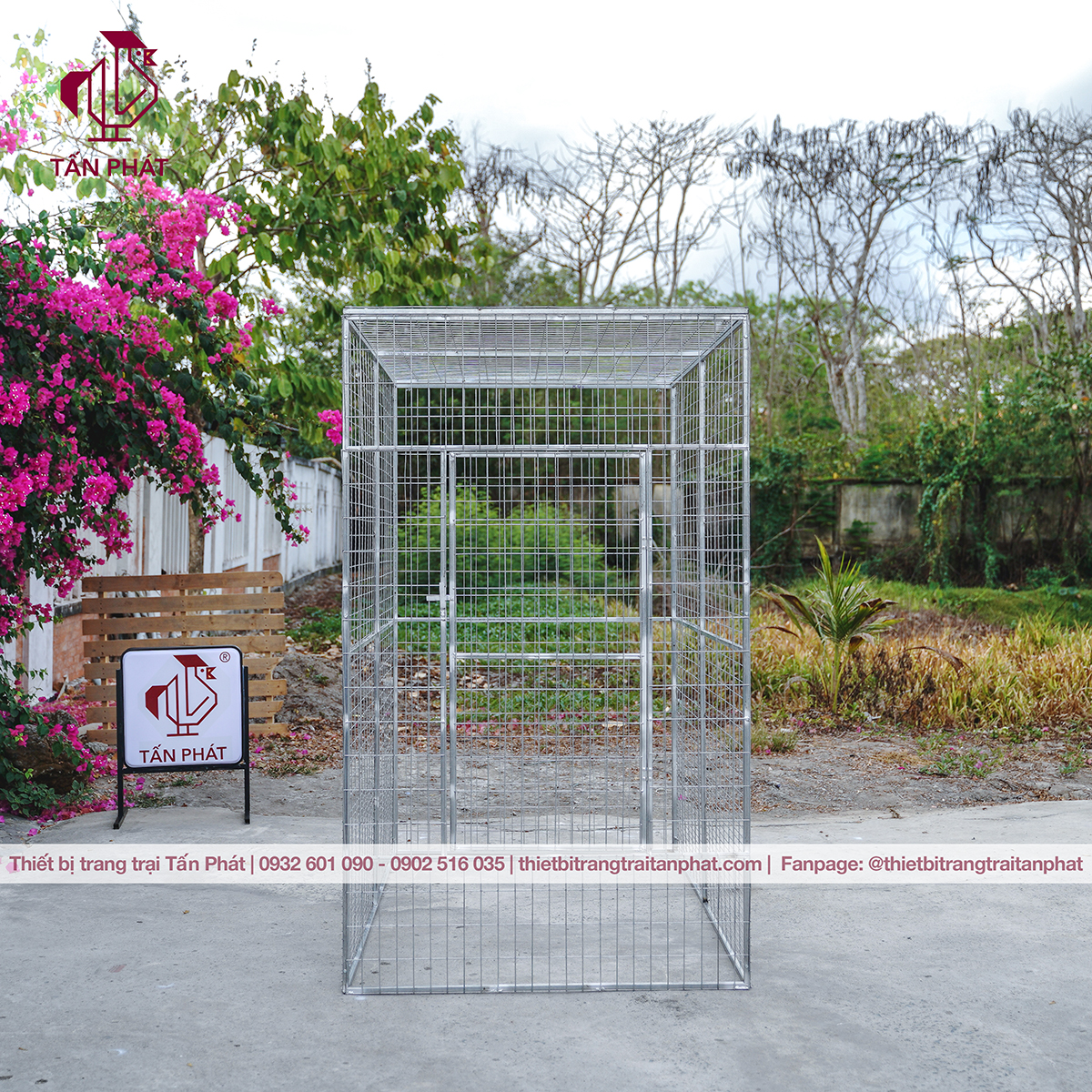 Lồng nuôi gà 1m2 2m 2m bao sắt hộp và chống soi - Thiết bị trang trại Tấn Phát Chuồng nuôi gà 1m2 2m 2m bao sắt hộp và chống soi
