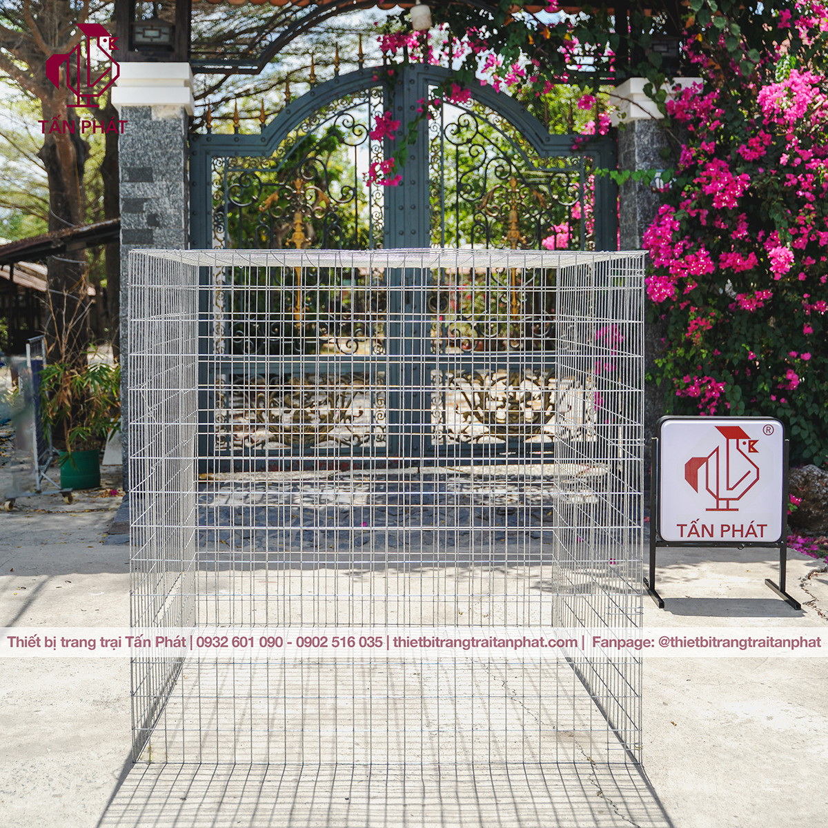 Chuồng nuôi gà 1m5 1m5 1m5 vuông - Thiết bị trang trại Tấn Phát Chuồng nuôi gà 1m5 1m5 1m5 vuông