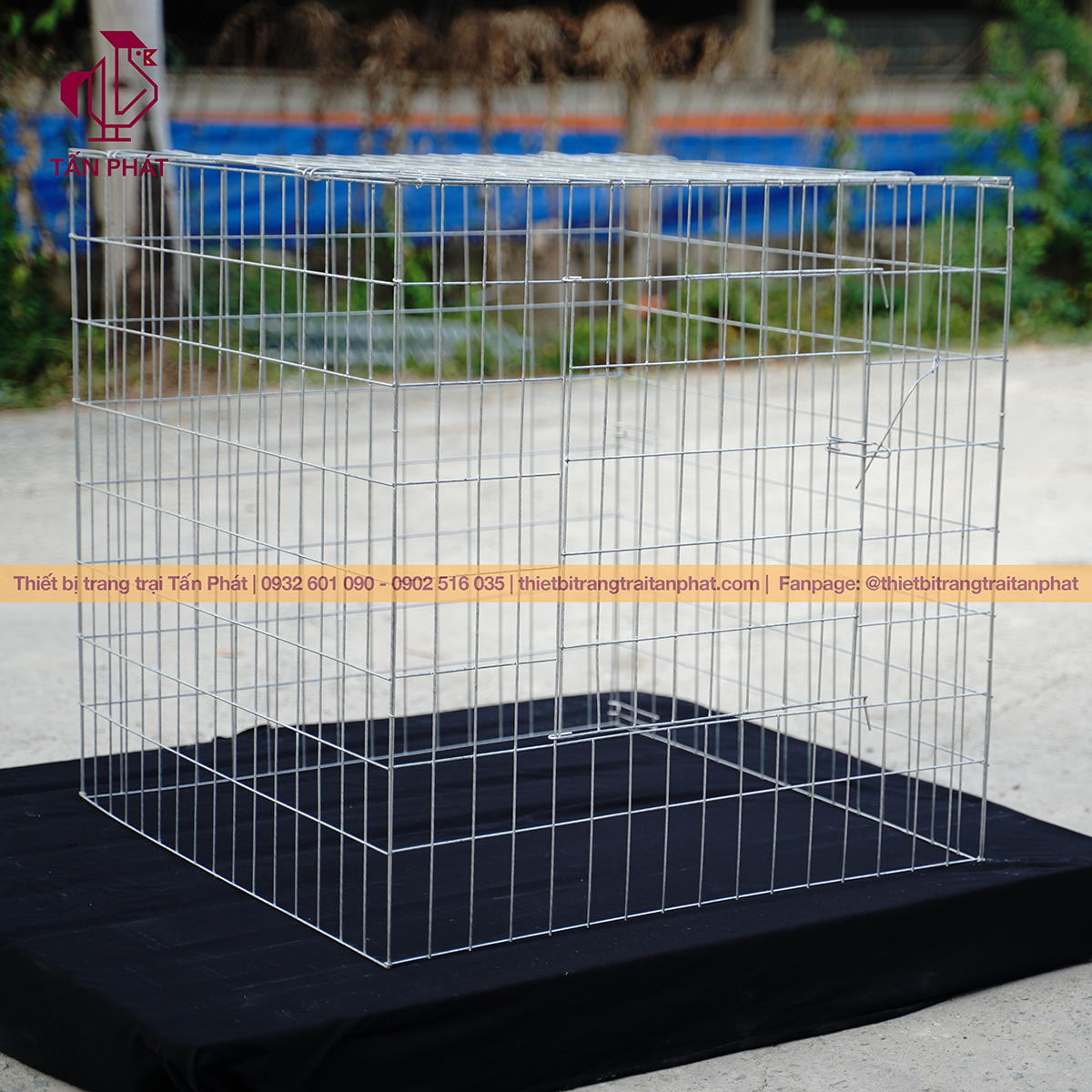 Chuồng gà 80cm 80cm 80cm vuông dùng kẽm 3 li viền 3,5 li giao tận nơi - Thiết bị trang trại Tấn Phát Chuồng gà 80cm 80cm 80cm vuông dùng kẽm 3 li viền 3,5 li